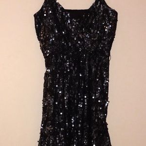 Black and Grey Sequin Express Dress